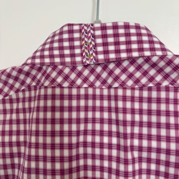 ROBERT Graham Luxury Long Sleeve Dress Short XL Tailored Fit Pink and Wh… - Picture 14 of 16